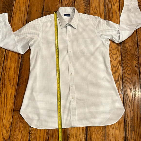 NWOT🤩 J MICHAELS CLOTHIERS CUSTOM  COTTON BLUE & WHITE MENS DRESS SHIRT - Picture 5 of 8